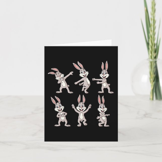 Dancing Rabbits Påsk Dance Challenge Boys Girls Kort (Framsida)