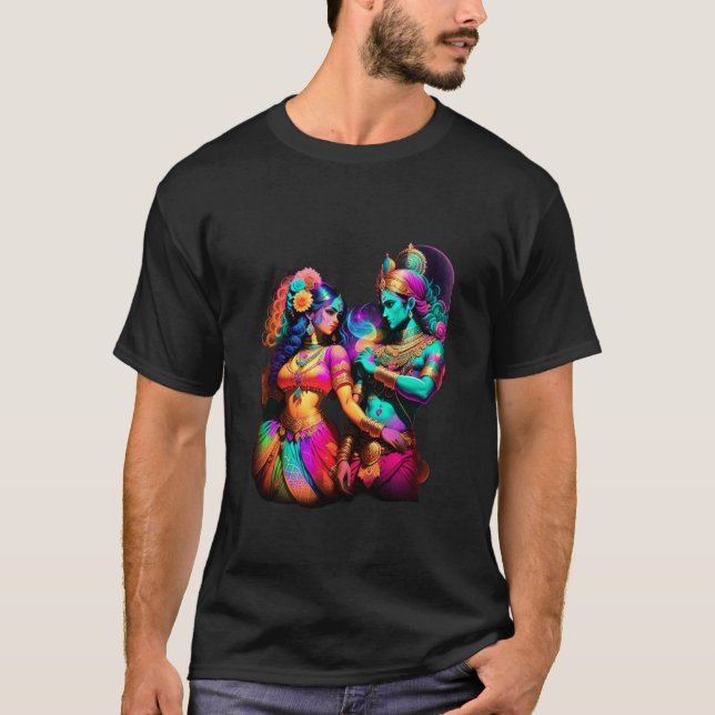 Dancing Radha Krishna T Shirt (Framsida)