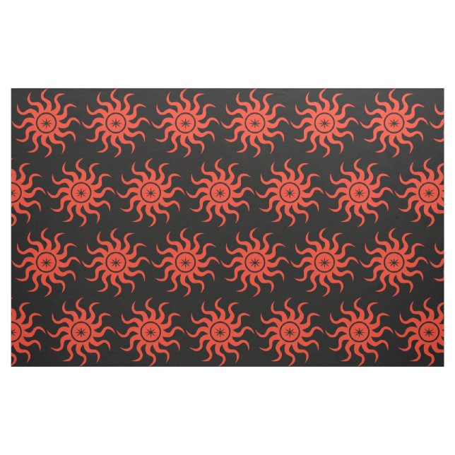 Dancing Red Sol Abstrakt Fabric Tyg (Fat Quarter)