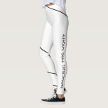 Dancing Refined Black Minimal Enveloping Line Art Leggings<br><div class="desc">Minimal design for keeping refiness and stylishness. Customizable text with your words, idioms or anything else you like. Default text can be used as well.</div>