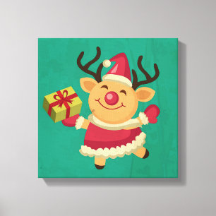 Dancing Reindeer Canvastryck