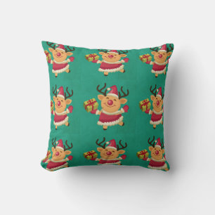 Dancing Reindeer Pillow Kudde