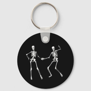 Dancing Retro Skeletons Keychain Nyckelring