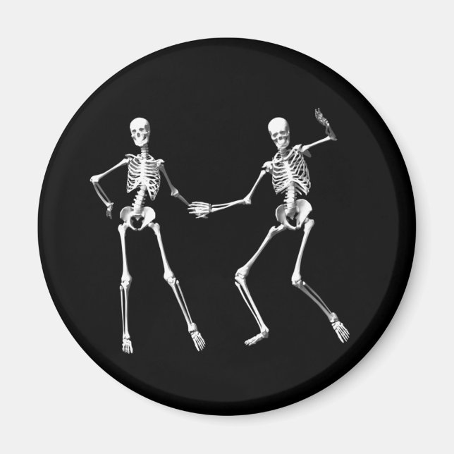 Dancing Retro Skeletons Magnet (Framsidan)