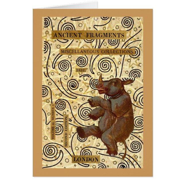 Dancing Rhino Hälsningskort (Framsidan)