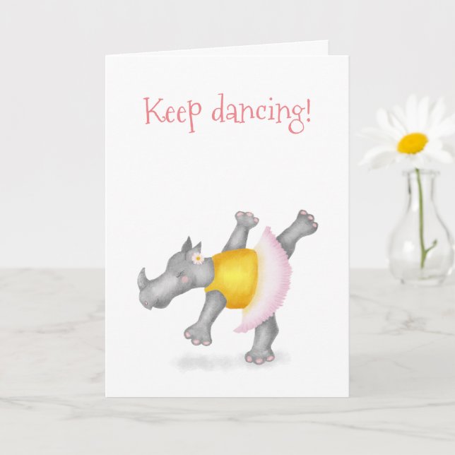 Dancing Rhino personlig 'behålla dans'-kort Kort (Liten växt)