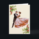 Dancing Romantic Couple med Mistletoe & Holly Kort<br><div class="desc">Ett romantiskt,  dansande par ramlade med mistletoe och holly i hörnen,  på en ljusbeige bakgrund. "Möt mig under mistletoe!" hälsning inne. God jul till min kärlek." är ett mallobjekt och kan ändras till ett personligt meddelande till din speciella någon.</div>