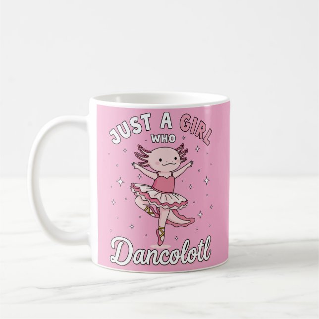 Dancing Rosa Axolotl in Ballet Tutu Kaffemugg (Vänster)