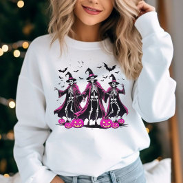 Dancing Rosa Skeleton Halloween Witch Sweatshirt T Shirt