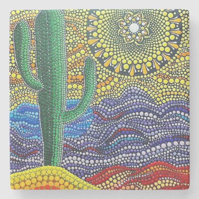 Dancing Saguaro - Desert Ligcape Stenunderlägg (Framsidan)