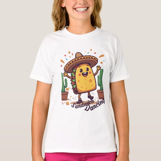 Dancing Sandwich Fiesta T Shirt (Framsida)