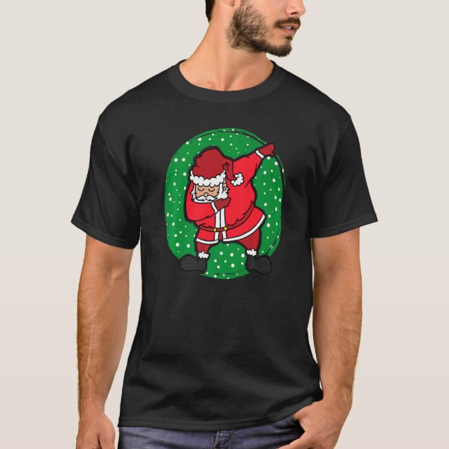 Dancing Santa Claus Dab Christmas Eve Xmas T Shirt (Framsida)