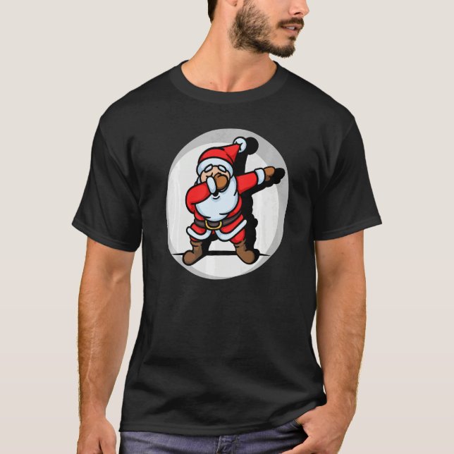 Dancing Santa Claus Dab Dabbing Christmas Xmas T Shirt (Framsida)