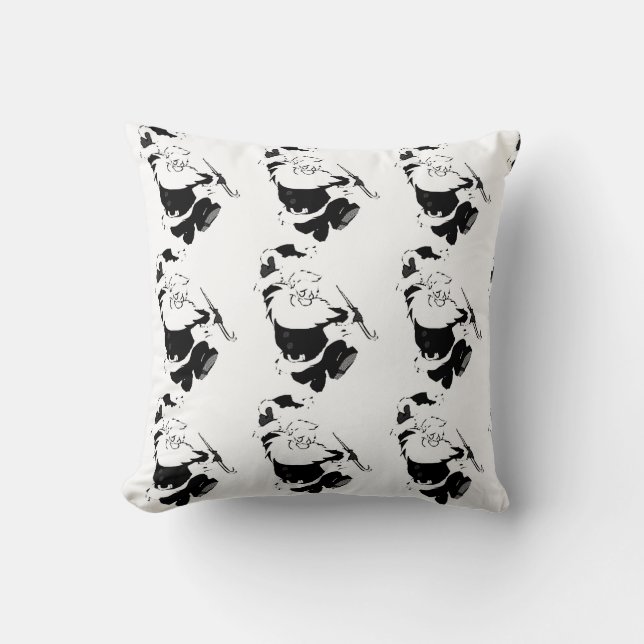 *DANCING SANTA FRONT/SNÖGUBBE FAMILY BAACK" PILLOW KUDDE (Framsida)