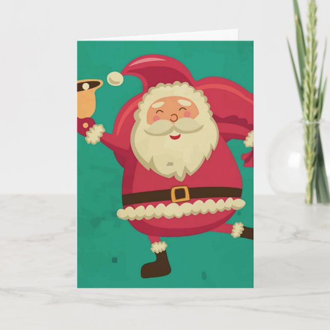 Dancing Santa Greeting Card Helgkort (Framsida)