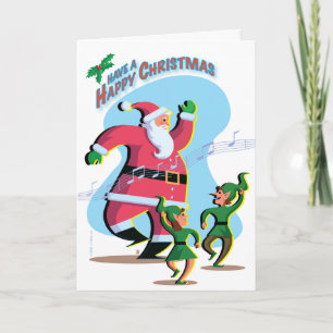 Dancing Santa Helgdag Card Helgkort