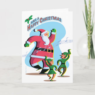 Dancing Santa Helgdag Card Helgkort