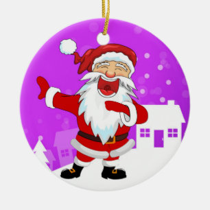 Dancing Santa Julgransprydnad Keramik