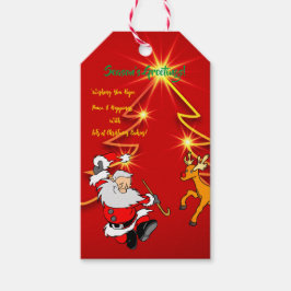 Dancing Santa - Medium Gift Bag Gift T Presentetikett