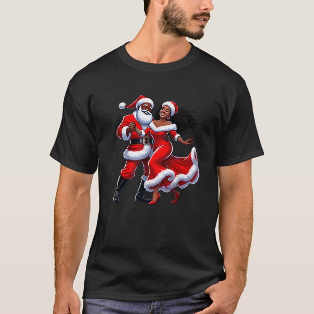 Dancing Santa och Claus T Shirt (Framsida)