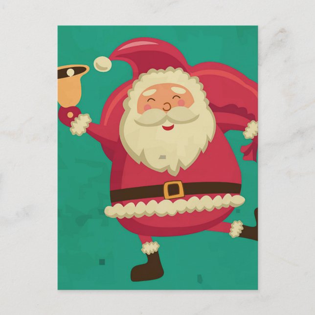 Dancing Santa Postcard Helg Vykort (Framsida)