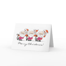 Dancing Santas-hälsningskort