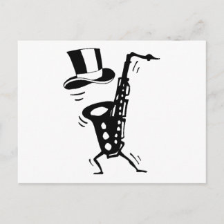Dancing Saxophone Vykort