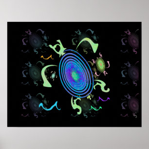 Dancing Sea Turtle Poster