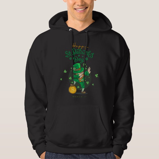 Dancing Shamrock Ireland Vintage distressed green Hoodie (Framsida)