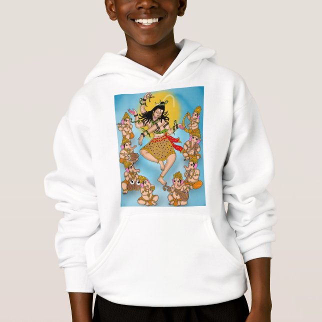 Dancing Shiva Hoodie T Shirt (Framsida)