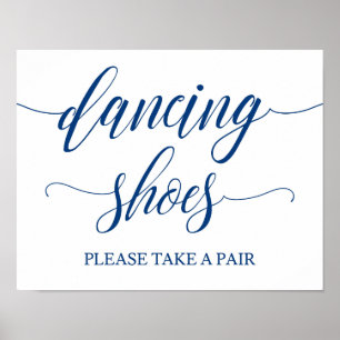 Dancing Shoes Bröllop loggar in Navy Blue Poster