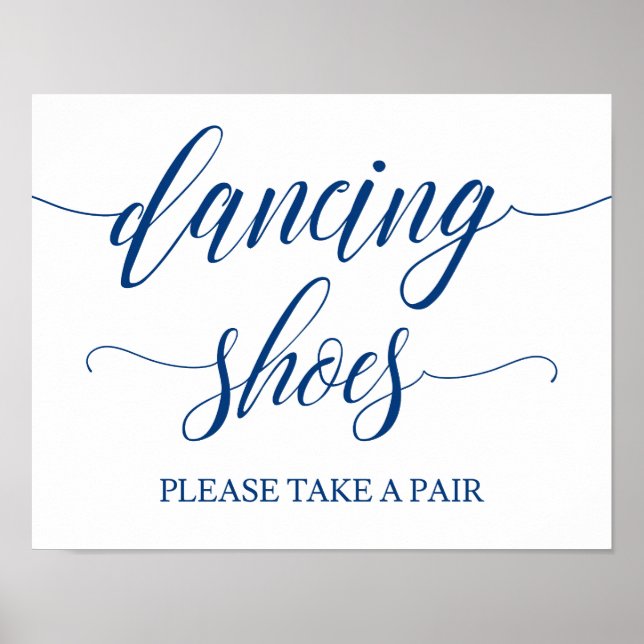 Dancing Shoes Bröllop loggar in Navy Blue Poster (Framsidan)