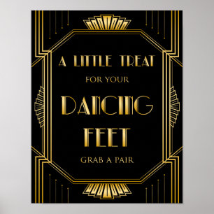 Dancing Shoes Bröllop Sign   Gatsby Art Deco Poster