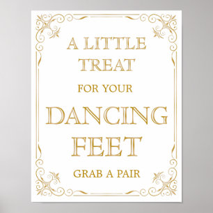 Dancing Shoes Bröllop Sign   Gatsby Art Deco Poster