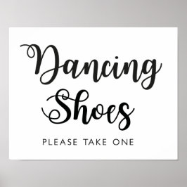 Dancing Shoes Bröllop Sign | Modern kalligrafi Poster