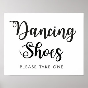 Dancing Shoes Bröllop Sign   Modern kalligrafi Poster