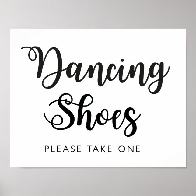 Dancing Shoes Bröllop Sign | Modern kalligrafi Poster (Framsidan)
