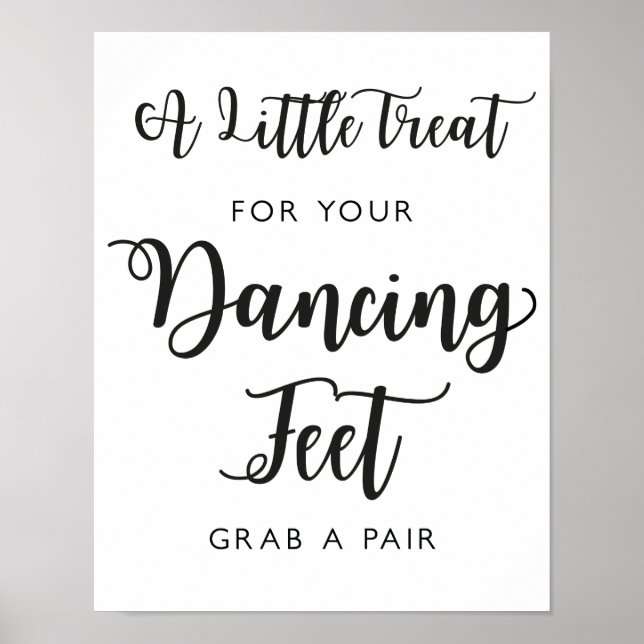 Dancing Shoes Bröllop Sign | Modern kalligrafi Poster (Framsidan)