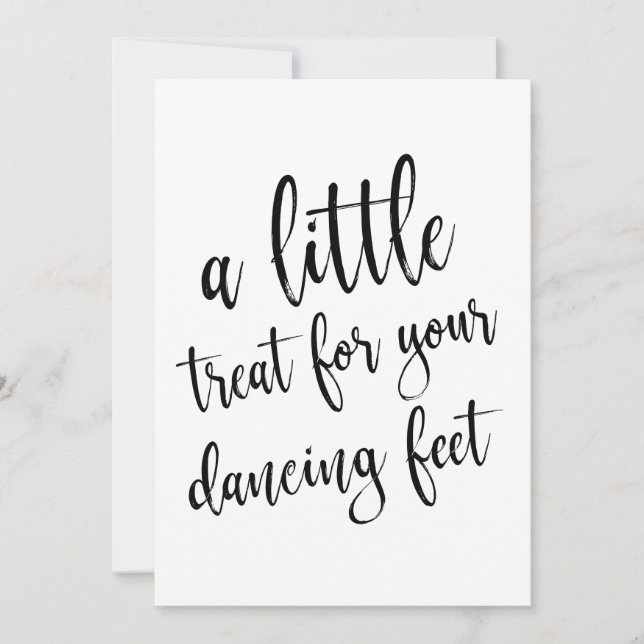Dancing Shoes Calligraphy Prisable Bröllop Sign (Framsida)