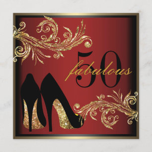Dancing Shoes - Fabulous 50:e födelsedagsinbjudan Inbjudningar