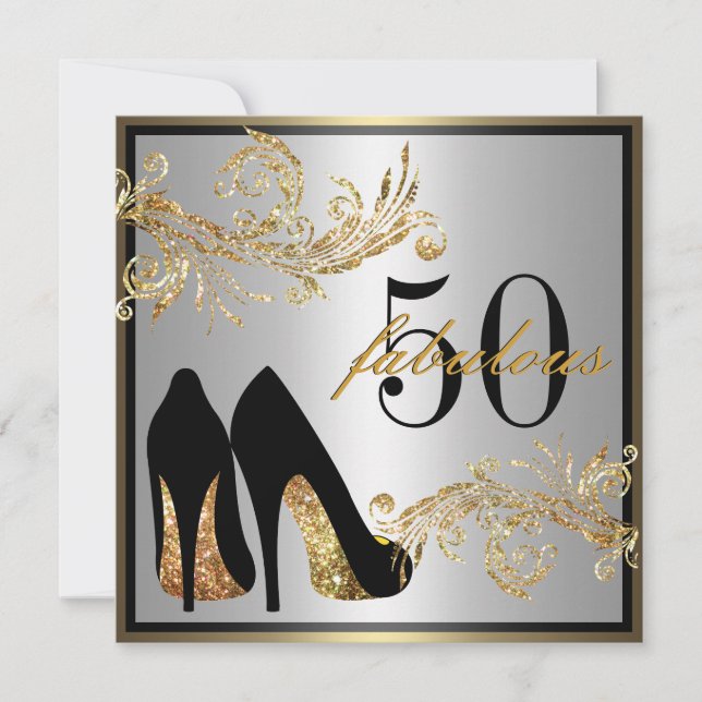 Dancing Shoes - Fabulous 50:e födelsedagsinbjudan Inbjudningar (Framsida)