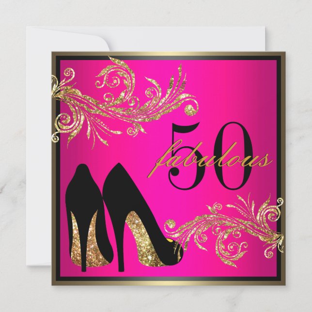 Dancing Shoes - Fabulous 50:e födelsedagsinbjudan Inbjudningar (Framsida)