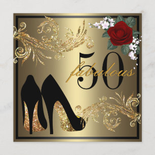 Dancing Shoes - Fabulous 50:e födelsedagsinbjudan Inbjudningar