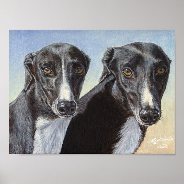 Dancing Sisters Greyhound Hund poster (Framsidan)