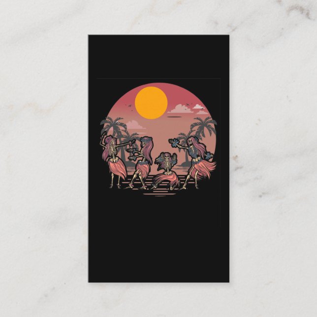 Dancing Skeleton Aloha Women Hawaii Visitkort (Framsida)