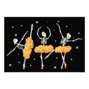 Dancing Skeleton Ballerina Ballet Dance Halloween Fototryck