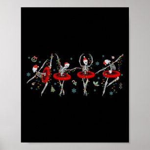 Dancing Skeleton Ballet Ballerina Jul Girls Poster