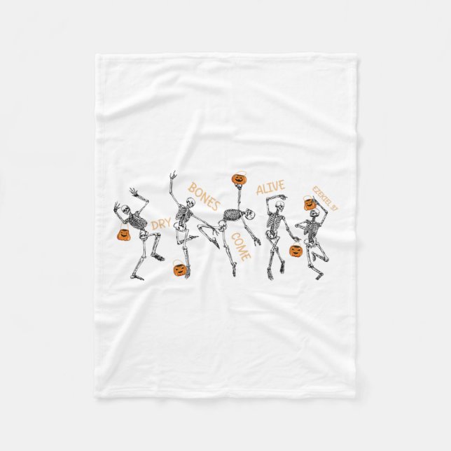 Dancing Skeleton Bible Verse Dry Bones Kom Alive Fleecefilt (Framsidan)