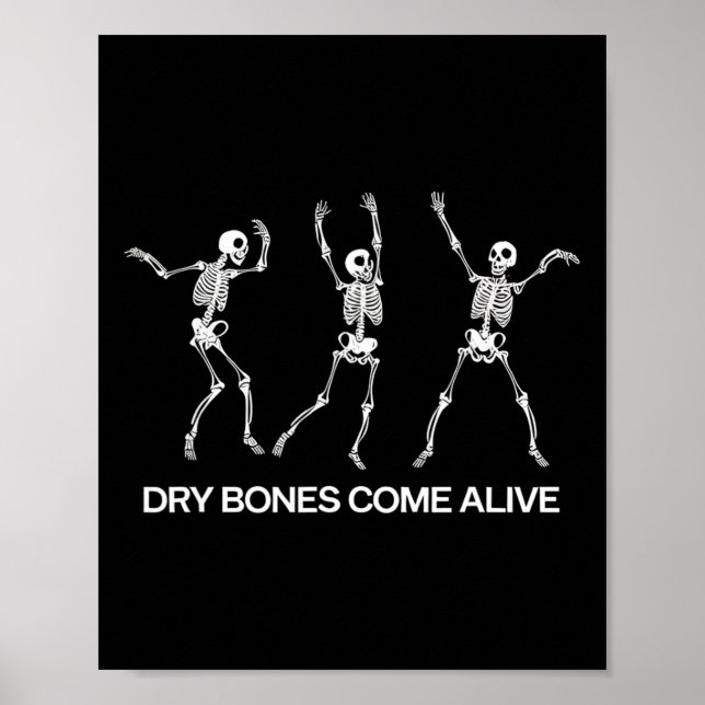 Dancing Skeleton Bible Verse Dry Bones Kom Alive Poster (Framsidan)