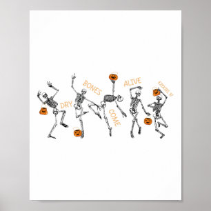 Dancing Skeleton Bible Verse Dry Bones Kom Alive Poster